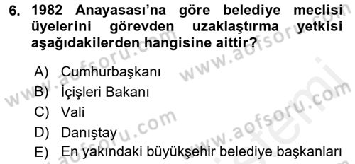 İdare Hukuku Dersi 2018 - 2019 Yılı (Vize) Ara Sınav Soruları 6. Soru