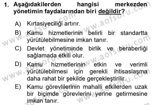 İdare Hukuku Dersi 2018 - 2019 Yılı Yaz Okulu Sınav Soruları 1. Soru