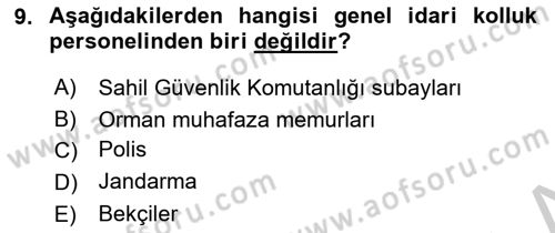 İdare Hukuku Dersi 2018 - 2019 Yılı Yaz Okulu Sınav Soruları 9. Soru