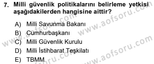 İdare Hukuku Dersi 2021 - 2022 Yılı (Vize) Ara Sınavı 7. Soru