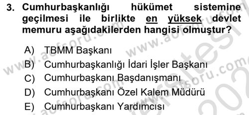 İdare Hukuku Dersi 2021 - 2022 Yılı Yaz Okulu Sınav Soruları 3. Soru