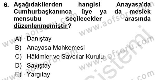 İdare Hukuku Dersi 2022 - 2023 Yılı (Vize) Ara Sınav Soruları 6. Soru