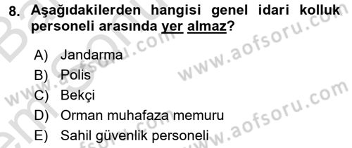 İdare Hukuku Dersi 2022 - 2023 Yılı (Final) Dönem Sonu Sınav Soruları 8. Soru