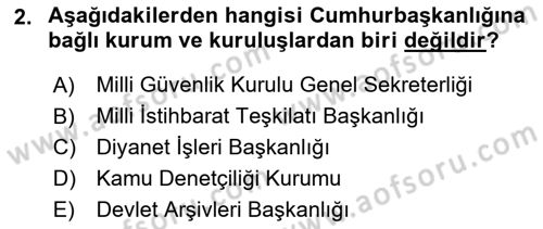 İdare Hukuku Dersi 2022 - 2023 Yılı Yaz Okulu Sınav Soruları 2. Soru