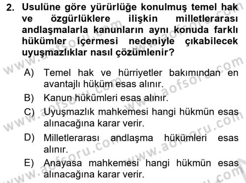 İdare Hukuku Dersi 2023 - 2024 Yılı (Vize) Ara Sınav Soruları 2. Soru