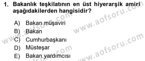 İdare Hukuku Dersi 2023 - 2024 Yılı (Final) Dönem Sonu Sınav Soruları 1. Soru