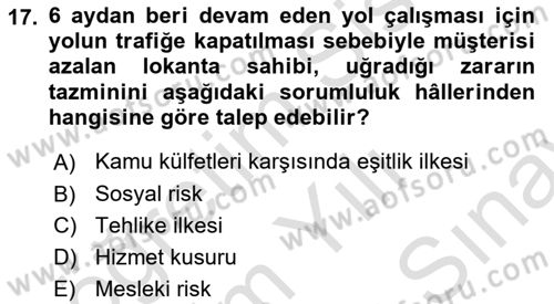 İdare Hukuku Dersi 2023 - 2024 Yılı (Final) Dönem Sonu Sınav Soruları 17. Soru