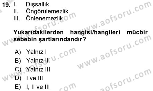 İdare Hukuku Dersi 2023 - 2024 Yılı (Final) Dönem Sonu Sınav Soruları 19. Soru
