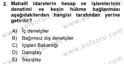 İdare Hukuku Dersi 2023 - 2024 Yılı (Final) Dönem Sonu Sınav Soruları 2. Soru