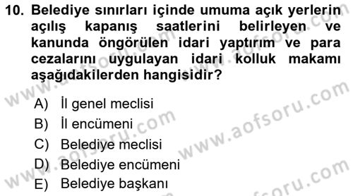 İdare Hukuku Dersi 2023 - 2024 Yılı Yaz Okulu Sınav Soruları 10. Soru