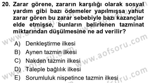 İdare Hukuku Dersi 2023 - 2024 Yılı Yaz Okulu Sınav Soruları 20. Soru