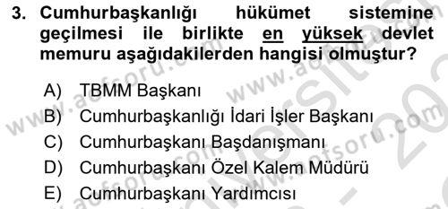 İdare Hukuku Dersi 2023 - 2024 Yılı Yaz Okulu Sınav Soruları 3. Soru
