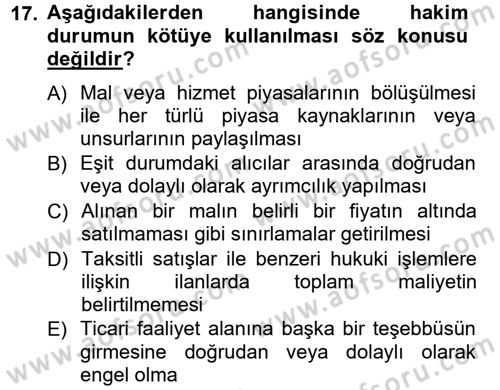 Ticaret Hukuku 1 Dersi 2012 - 2013 Yılı (Vize) Ara Sınav Soruları 17. Soru