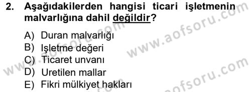 Ticaret Hukuku 1 Dersi 2012 - 2013 Yılı (Vize) Ara Sınav Soruları 2. Soru