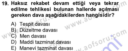 Ticaret Hukuku 1 Dersi 2013 - 2014 Yılı (Vize) Ara Sınav Soruları 19. Soru