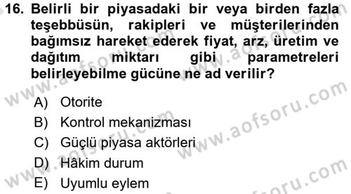 Ticaret Hukuku 1 Dersi 2016 - 2017 Yılı (Vize) Ara Sınavı 16. Soru