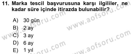 Ticaret Hukuku 1 Dersi 2017 - 2018 Yılı (Vize) Ara Sınav Soruları 11. Soru