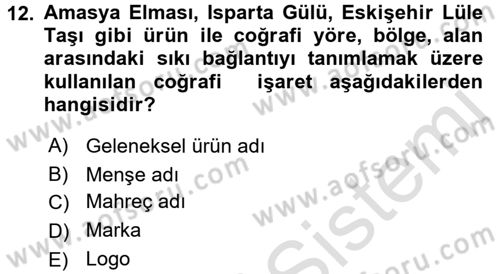 Ticaret Hukuku 1 Dersi 2017 - 2018 Yılı (Vize) Ara Sınav Soruları 12. Soru