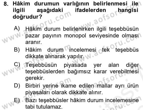 Ticaret Hukuku 1 Dersi 2017 - 2018 Yılı (Final) Dönem Sonu Sınavı 8. Soru