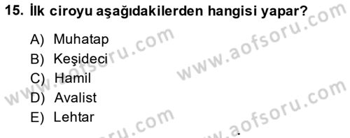 Ticaret Hukuku 2 Dersi 2013 - 2014 Yılı (Final) Dönem Sonu Sınav Soruları 15. Soru