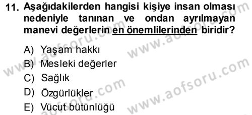 Medya Hukuku Dersi 2013 - 2014 Yılı (Final) Dönem Sonu Sınav Soruları 11. Soru