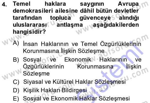 Medya Hukuku Dersi 2014 - 2015 Yılı (Vize) Ara Sınav Soruları 4. Soru