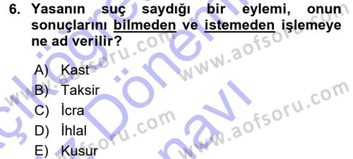 Medya Hukuku Dersi 2015 - 2016 Yılı (Final) Dönem Sonu Sınav Soruları 6. Soru