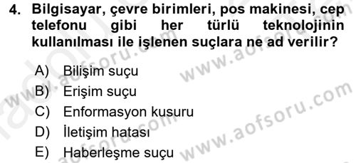 Medya Hukuku Dersi 2015 - 2016 Yılı Tek Ders Sınavı 4. Soru