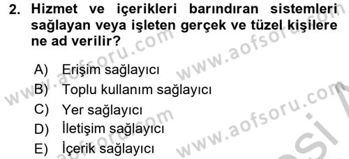 Medya Hukuku Dersi 2016 - 2017 Yılı 3 Ders Sınav Soruları 2. Soru