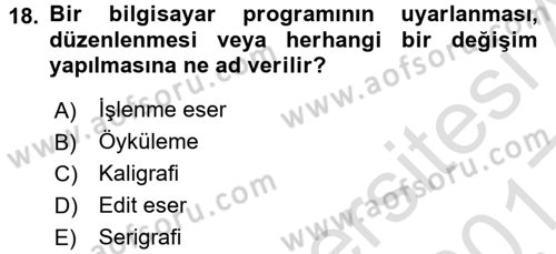 Medya Hukuku Dersi 2016 - 2017 Yılı (Vize) Ara Sınavı 18. Soru