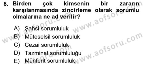 Medya Hukuku Dersi 2017 - 2018 Yılı (Final) Dönem Sonu Sınavı 8. Soru