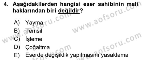 Medya Hukuku Dersi 2018 - 2019 Yılı 3 Ders Sınav Soruları 4. Soru
