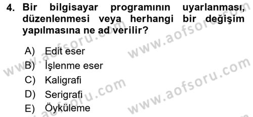 Medya Hukuku Dersi 2018 - 2019 Yılı (Final) Dönem Sonu Sınav Soruları 4. Soru