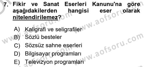 Medya Hukuku Dersi 2018 - 2019 Yılı Yaz Okulu Sınav Soruları 7. Soru