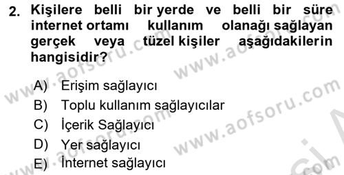 Medya Hukuku Dersi 2022 - 2023 Yılı (Vize) Ara Sınavı 2. Soru