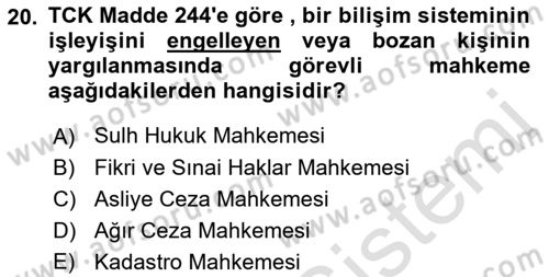 Medya Hukuku Dersi 2022 - 2023 Yılı (Vize) Ara Sınavı 20. Soru