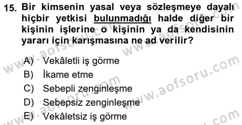 Medya Hukuku Dersi 2022 - 2023 Yılı (Final) Dönem Sonu Sınavı 15. Soru