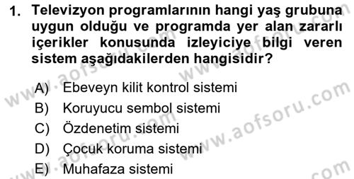 Medya Hukuku Dersi 2023 - 2024 Yılı (Vize) Ara Sınavı 1. Soru