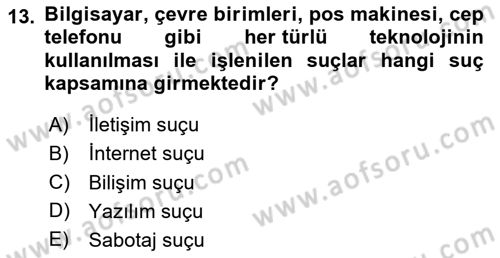 Medya Hukuku Dersi 2024 - 2025 Yılı (Vize) Ara Sınavı 13. Soru