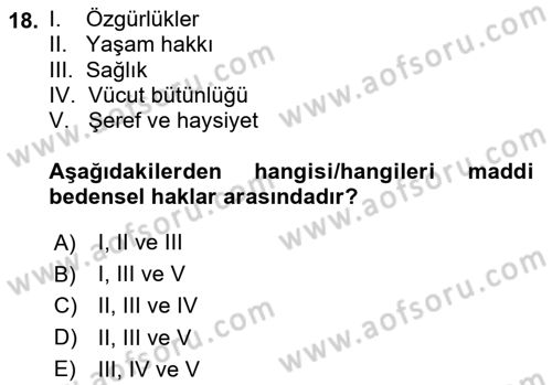Medya Hukuku Dersi 2024 - 2025 Yılı (Final) Dönem Sonu Sınav Soruları 18. Soru