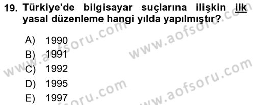 Medya Hukuku Dersi 2024 - 2025 Yılı (Final) Dönem Sonu Sınav Soruları 19. Soru