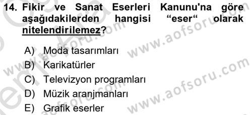 Medya Hukuku Dersi 2025 - 2026 Yılı (Vize) Ara Sınav Soruları 14. Soru