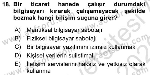 Medya Hukuku Dersi 2025 - 2026 Yılı (Vize) Ara Sınav Soruları 18. Soru