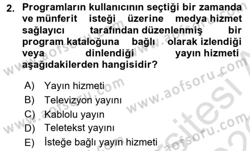 Medya Hukuku Dersi 2025 - 2026 Yılı (Vize) Ara Sınav Soruları 2. Soru