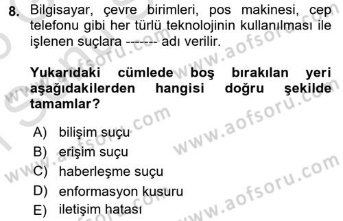 Medya Hukuku Dersi 2025 - 2026 Yılı (Final) Dönem Sonu Sınav Soruları 8. Soru