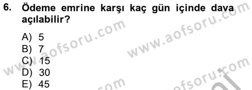 Vergi Usul Hukuku Dersi 2012 - 2013 Yılı (Final) Dönem Sonu Sınav Soruları 6. Soru