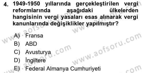 Vergi Usul Hukuku Dersi 2015 - 2016 Yılı (Vize) Ara Sınav Soruları 4. Soru
