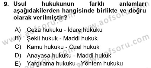 Vergi Usul Hukuku Dersi 2015 - 2016 Yılı (Vize) Ara Sınav Soruları 9. Soru