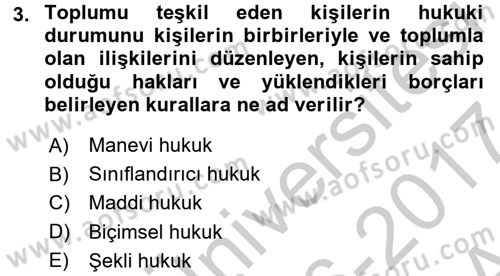 Vergi Usul Hukuku Dersi 2016 - 2017 Yılı (Vize) Ara Sınav Soruları 3. Soru