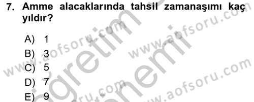 Vergi Usul Hukuku Dersi 2016 - 2017 Yılı (Vize) Ara Sınav Soruları 7. Soru